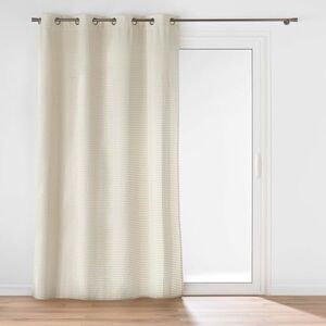 Douceur d'Intérieur , 140 x 260 cm Natural Flannel Relief Plain Eyelet Curtain Douceur d'Intérieur , 140 x 260 cm Natural Flannel Relief Plain Eyelet Curtain