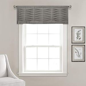 Lush Decor Wave Texture Valance Pleated Ruffle Fold Window Kitchen Curtain (Single), 18 x 52 Inches, Dark Grey Lush Decor Wave Texture Valance Pleated Ruffle Fold Window Kitchen Curtain (Single), 18 x 52 Inches, Dark Grey