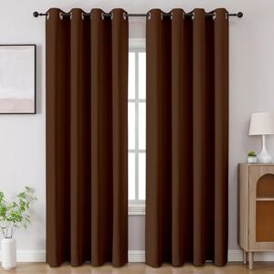 CUCRAF Brown Blackout Curtains 96 inch Length 2 Panels Set, Room Darkening Drapes for Living Room Bedroom, Thermal Insulated Light Blocking Grommet Window Curtain (W52 x L96 Inch) CUCRAF Brown Blackout Curtains 96 inch Length 2 Panels Set, Room Darkening Drapes for Living Room Bedroom, Thermal Insulated Light Blocking Grommet Window Curtain (W52 x L96 Inch)
