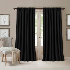 Elrene Home Fashions All Seasons Energy Efficient Room Darkening-Rod Pocket Window Panel, 52" x 108" (1), Black Elrene Home Fashions All Seasons Energy Efficient Room Darkening-Rod Pocket Window Panel, 52" x 108" (1), Black