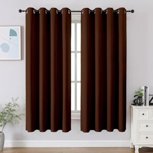 CUCRAF Blackout Curtains 54 inch Length, Thermal Insulated Room Darkening Window Curtains for Bedroom,Light Blocking Drapes for Kitchen Living Room,Set of 2 Panels, 52 x 54 Inch, Brown CUCRAF Blackout Curtains 54 inch Length, Thermal Insulated Room Darkening Window Curtains for Bedroom,Light Blocking Drapes for Kitchen Living Room,Set of 2 Panels, 52 x 54 Inch, Brown