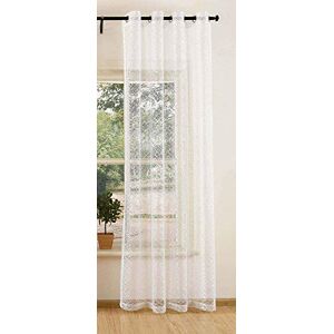 Gardinenbox Mesh Net Curtain with Eyelets, Transparent, Plain, Decorative Curtain, 20352, Polyester, White, 245 x 140 cm Gardinenbox Mesh Net Curtain with Eyelets, Transparent, Plain, Decorative Curtain, 20352, Polyester, White, 245 x 140 cm