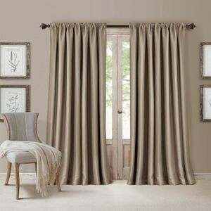 Elrene All Seasons Blackout Window Curtain Panel, Room-Darkening Rod-Pocket and Back Tab Curtain, 52"x95", Taupe, 1 Panel Elrene All Seasons Blackout Window Curtain Panel, Room-Darkening Rod-Pocket and Back Tab Curtain, 52"x95", Taupe, 1 Panel