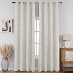 CUCRAF 100% Total Blackout Curtains 84 Length for Window Treatment, Faux Linen Thermal Insulated Grommet Drapes for Bedroom/Living Room, Set of 2 Curtain Panels(Light Beige, 52 x 84 inches) CUCRAF 100% Total Blackout Curtains 84 Length for Window Treatment, Faux Linen Thermal Insulated Grommet Drapes for Bedroom/Living Room, Set of 2 Curtain Panels(Light Beige, 52 x 84 inches)
