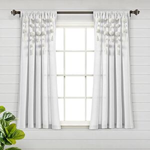 Lush Decor Boho Pom Tassel Linen Window Curtain (Single Panel), 63" Long x 52" Wide, Off- White Lush Decor Boho Pom Tassel Linen Window Curtain (Single Panel), 63" Long x 52" Wide, Off- White