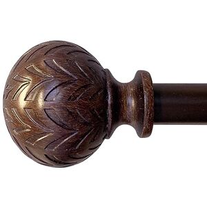 Decopolitan Hermosa 86-128 Inch Adjustable Curtain Rod Set, 5/8 Inch Diameter in Walnut Decopolitan Hermosa 86-128 Inch Adjustable Curtain Rod Set, 5/8 Inch Diameter in Walnut