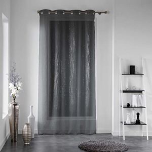 Douceur d'Intérieur FILIANE 1624702 Curtain with Eyelets Polyester 140 x 240 cm Anthracite Douceur d'Intérieur FILIANE 1624702 Curtain with Eyelets Polyester 140 x 240 cm Anthracite