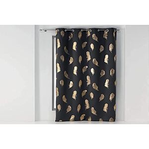 Douceur d'Intérieur Curtain with Eyelets 135 x 240 cm Printed Metallic Swany, Anthracite/Gold Douceur d'Intérieur Curtain with Eyelets 135 x 240 cm Printed Metallic Swany, Anthracite/Gold