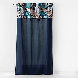 Douceur d'Intérieur Indoor Cotton, Curtain with Eyelets 140 x 240 cm Plain Cotton + Metallic Printed Top + Blue Alianor Tassel, 100% Cotton Douceur d'Intérieur Indoor Cotton, Curtain with Eyelets 140 x 240 cm Plain Cotton + Metallic Printed Top + Blue Alianor Tassel, 100% Cotton