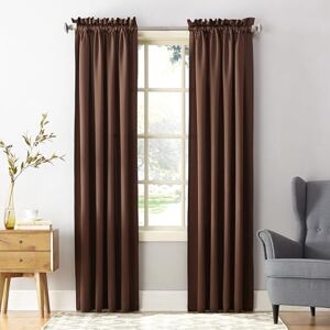 Sun Barrow 2-Pack Solid Total Blackout Rod Pocket Curtain Panel Pair, 54" x 63", Chocolate Sun Barrow 2-Pack Solid Total Blackout Rod Pocket Curtain Panel Pair, 54" x 63", Chocolate