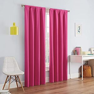 Eclipse Modern Blackout Thermal Rod Pocket Window Curtain for Bedroom or Living Room (1 Panel), Polyester Microfiber Fabric, Raspberry, 42" W x 95" L (Pack of 1) Eclipse Modern Blackout Thermal Rod Pocket Window Curtain for Bedroom or Living Room (1 Panel), Polyester Microfiber Fabric, Raspberry, 42" W x 95" L (Pack of 1)