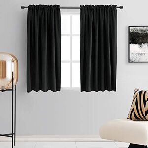 DONREN 99% Blackout Curtains for Bedroom Thermal Insulating Blackout Rod Pocket Drapes for Small Windows (42 x 54 Inches,Set of 2 Panels,Black) DONREN 99% Blackout Curtains for Bedroom Thermal Insulating Blackout Rod Pocket Drapes for Small Windows (42 x 54 Inches,Set of 2 Panels,Black)