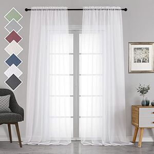 Chyhomenyc Extra Long White Voile Sheer Curtains 120 Inches Long 2 Pack, Window Drapes for Wedding Arch/Birthday Party/Hallway Window Guest Room Country House, 42Wx120L inch, 10FT L Chyhomenyc Extra Long White Voile Sheer Curtains 120 Inches Long 2 Pack, Window Drapes for Wedding Arch/Birthday Party/Hallway Window Guest Room Country House, 42Wx120L inch, 10FT L