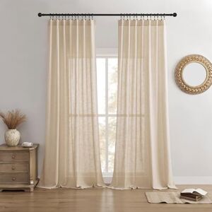 Joydeco Linen Curtains for Living Room,Semi-Sheer Curtains 72 Inches Long,Living Room Curtains 2 Panel Sets,Beige Curtains Pinch Pleated Curtains & Drapes(W52 x L72 Inch, Ecru) Joydeco Linen Curtains for Living Room,Semi-Sheer Curtains 72 Inches Long,Living Room Curtains 2 Panel Sets,Beige Curtains Pinch Pleated Curtains & Drapes(W52 x L72 Inch, Ecru)
