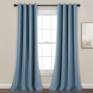 Lush Decor Insulated Grommet Blackout Window Curtain Panel Pair, 84" Long x 52" Wide, Dusty Blue Lush Decor Insulated Grommet Blackout Window Curtain Panel Pair, 84" Long x 52" Wide, Dusty Blue