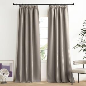 NICETOWN Thermal Curtain, Heat Protection, Living Room Curtains with Ruffle Tape, 2 Pieces, Blackout Curtains, Overcurtains for Rails, Thermal Curtains, 240 x 140 cm (H x W), Sand NICETOWN Thermal Curtain, Heat Protection, Living Room Curtains with Ruffle Tape, 2 Pieces, Blackout Curtains, Overcurtains for Rails, Thermal Curtains, 240 x 140 cm (H x W), Sand