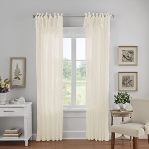 Elrene Home Fashions Jolie Crushed Semi-Sheer Window Curtain, Adjustable Tie-Top Single Panel, 52" x 84" (1 Panel), Ivory Elrene Home Fashions Jolie Crushed Semi-Sheer Window Curtain, Adjustable Tie-Top Single Panel, 52" x 84" (1 Panel), Ivory