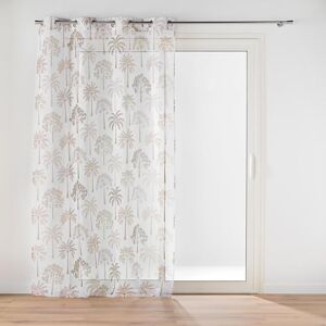 Douceur d'Intérieur , Palmea Natural Sandblasted Printed Eyelet Curtain 140 x 280 cm Douceur d'Intérieur , Palmea Natural Sandblasted Printed Eyelet Curtain 140 x 280 cm