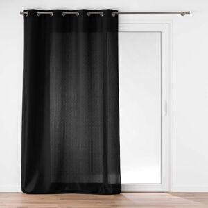 Douceur d'Intérieur , Soline Black Eyelet Curtain 140 x 260 cm Polyester Plain Douceur d'Intérieur , Soline Black Eyelet Curtain 140 x 260 cm Polyester Plain