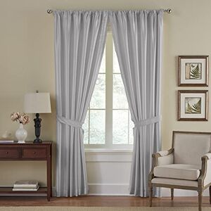 Elrene Faux Silk Room Darkening & Energy Efficient Rod Pocket Window Curtain Solid, Grey, 52 in x 84 in (1 Panel) Elrene Faux Silk Room Darkening & Energy Efficient Rod Pocket Window Curtain Solid, Grey, 52 in x 84 in (1 Panel)