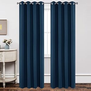 Joydeco Blackout Curtains 95 Inch Length 2 Panels Set, Thermal Insulated Long Curtains& Drapes 2 Burg, Room Darkening Grommet Drapes for Living Room Bedroom Window (W52 x L95 Inch, Navy Blue) Joydeco Blackout Curtains 95 Inch Length 2 Panels Set, Thermal Insulated Long Curtains& Drapes 2 Burg, Room Darkening Grommet Drapes for Living Room Bedroom Window (W52 x L95 Inch, Navy Blue)