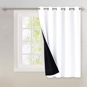 NICETOWN Full Shading Curtains for Patio Door, Super Heavy-Duty Thermal Backing Sliding Glass Door Drape, Privacy Assured Window Treatment(1 Panel, 70 inches W x 63 inches L, White) NICETOWN Full Shading Curtains for Patio Door, Super Heavy-Duty Thermal Backing Sliding Glass Door Drape, Privacy Assured Window Treatment(1 Panel, 70 inches W x 63 inches L, White)