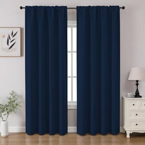 CUCRAF Navy Blue Blackout Curtains 84 inch Length 2 Panels Set, Rod Pocket Room Darkening Drapes for Bedroom Living Room, Insulated Thermal Light Blocking Window Curtain (W52 x L84 Inch) CUCRAF Navy Blue Blackout Curtains 84 inch Length 2 Panels Set, Rod Pocket Room Darkening Drapes for Bedroom Living Room, Insulated Thermal Light Blocking Window Curtain (W52 x L84 Inch)
