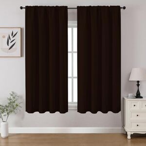 CUCRAF Blackout Curtains Room Darkening Window Curtain Panels, Rod Pocket Thermal Insulated Solid Drapes for Bedroom Living Room, Set of 2 Panels. 52 x 45 inch, Chocolate CUCRAF Blackout Curtains Room Darkening Window Curtain Panels, Rod Pocket Thermal Insulated Solid Drapes for Bedroom Living Room, Set of 2 Panels. 52 x 45 inch, Chocolate