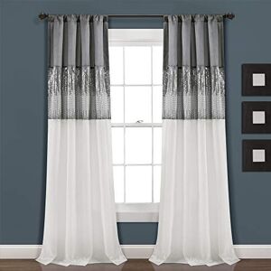 Lush Decor Night Sky Window Curtain Single Panel, Polyester, Gray & White, 42" W x 84" L (Pack of 1) Lush Decor Night Sky Window Curtain Single Panel, Polyester, Gray & White, 42" W x 84" L (Pack of 1)