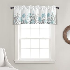 Lush Decor Aprile Light Filtering Window Curtain Valance, 18" L x 52" W, Blue & Gray Lush Decor Aprile Light Filtering Window Curtain Valance, 18" L x 52" W, Blue & Gray