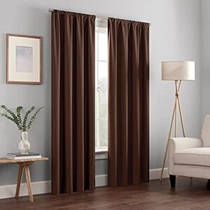 Eclipse Kendall Modern Blackout Thermal Rod Pocket Window Curtain for Bedroom or Living Room (1 Panel), 42" x 95", Chocolate Eclipse Kendall Modern Blackout Thermal Rod Pocket Window Curtain for Bedroom or Living Room (1 Panel), 42" x 95", Chocolate