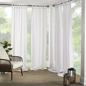 Elrene Home Fashions Matine Weatherproof Tab-Top Indoor/Outdoor Solid Color Curtain Panel for Porch, Pergola, Patio, Deck, 52”W x 108”L, White Elrene Home Fashions Matine Weatherproof Tab-Top Indoor/Outdoor Solid Color Curtain Panel for Porch, Pergola, Patio, Deck, 52”W x 108”L, White