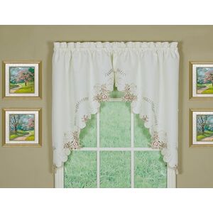 Today's Curtain Verona Reverse Embroidery Window Swag, 38-Inch, Ecru/Rose Today's Curtain Verona Reverse Embroidery Window Swag, 38-Inch, Ecru/Rose