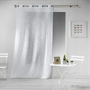 Douceur d'Intérieur Haltona Curtain with Eyelets Linen Effect Haltona Woven Polyester, White, 280 x 140 cm Douceur d'Intérieur Haltona Curtain with Eyelets Linen Effect Haltona Woven Polyester, White, 280 x 140 cm