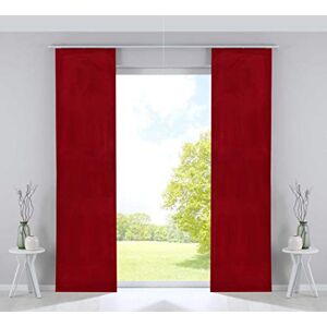 Gardinenbox Milano Sliding Curtains Velvet Opaque Blackout Panel Weight Bars, Polyester, red, HxB 245x60 cm Gardinenbox Milano Sliding Curtains Velvet Opaque Blackout Panel Weight Bars, Polyester, red, HxB 245x60 cm
