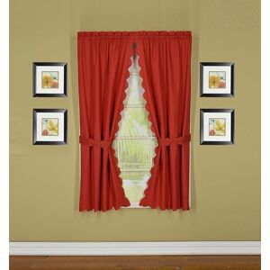 Today's Curtain Orleans 63" Panel Pair with Tiebacks Tambour Scallop Edge Curtain, Brick Red, 60" W x L (Pack of 1) Today's Curtain Orleans 63" Panel Pair with Tiebacks Tambour Scallop Edge Curtain, Brick Red, 60" W x L (Pack of 1)