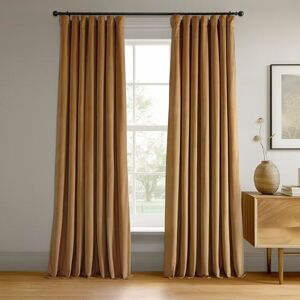HPD Half Price Drapes Signature Velvet Thermal Blackout Curtains for Living Room 84 Inch Long (1 Panel) Rod Pocket Insulated Blackout Curtains for Bedroom Window Curtains, 50W x 84L, Amber Gold HPD Half Price Drapes Signature Velvet Thermal Blackout Curtains for Living Room 84 Inch Long (1 Panel) Rod Pocket Insulated Blackout Curtains for Bedroom Window Curtains, 50W x 84L, Amber Gold