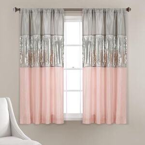 Lush Decor Night Sky Window Curtain Panel, Single, 442" W x 63" L, Gray & Blush Sequin Curtains Sparkle & Color Block Design Modern Glam Decor Short Curtains For Bedroom & Living Room Lush Decor Night Sky Window Curtain Panel, Single, 442" W x 63" L, Gray & Blush Sequin Curtains Sparkle & Color Block Design Modern Glam Decor Short Curtains For Bedroom & Living Room