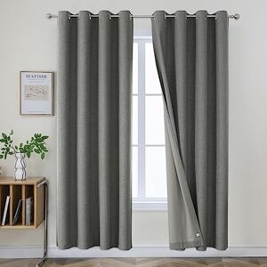Joydeco Blackout Curtains 84 Inches Long 2 Panels Burg, Room Darkening Curtains for Bedroom, 100% Black Out Textured Thermal Drapes Privacy Protection 2 Panels Set(W42 x L84 Inch, Grey) Joydeco Blackout Curtains 84 Inches Long 2 Panels Burg, Room Darkening Curtains for Bedroom, 100% Black Out Textured Thermal Drapes Privacy Protection 2 Panels Set(W42 x L84 Inch, Grey)