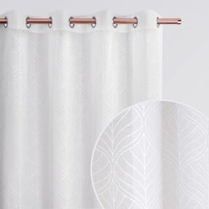 ROOM99 La Rossa Curtain with Eyelets, 140 x 230 cm Width x Height Living Room Transparent Modern Curtain Scarf Living Room Bedroom Patterned White, 1 Piece ROOM99 La Rossa Curtain with Eyelets, 140 x 230 cm Width x Height Living Room Transparent Modern Curtain Scarf Living Room Bedroom Patterned White, 1 Piece