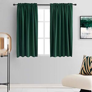 DONREN Hunter Green Blackout Thermal Insulating Window Curtains Drapes for Bedroom 42 Inch Width Curtains Panels with Rod Pocket (42 by 45 Inch Length,2 Panels) DONREN Hunter Green Blackout Thermal Insulating Window Curtains Drapes for Bedroom 42 Inch Width Curtains Panels with Rod Pocket (42 by 45 Inch Length,2 Panels)