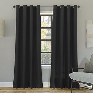 Sun Nordic 2-pack Theater Grade Noise Reducing Extreme 100% Blackout Grommet Curtain Panel Pair, 52" x 108, Coal Gray Sun Nordic 2-pack Theater Grade Noise Reducing Extreme 100% Blackout Grommet Curtain Panel Pair, 52" x 108, Coal Gray