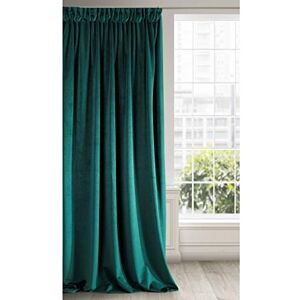 Eurofirany Soft Plain Opaque Velvet Curtain with Rufflette Tape For Rail 1 Unit, Thick Fluffy Panel Drape Classic Glamour Elegant Living Room Bedroom, W55'' x L106'', 140x270 cm, Dark Turquoise Eurofirany Soft Plain Opaque Velvet Curtain with Rufflette Tape For Rail 1 Unit, Thick Fluffy Panel Drape Classic Glamour Elegant Living Room Bedroom, W55'' x L106'', 140x270 cm, Dark Turquoise