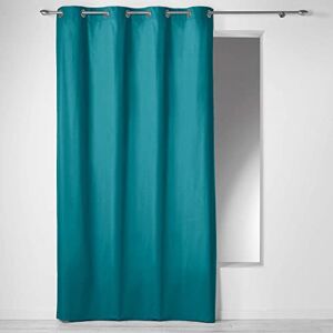 Douceur d'Intérieur Curtain with Eyelets 140 x 240 cm Plain Cotton Panama Blue, ceramic, 140L X 240H cm (1 Panneaux) Douceur d'Intérieur Curtain with Eyelets 140 x 240 cm Plain Cotton Panama Blue, ceramic, 140L X 240H cm (1 Panneaux)