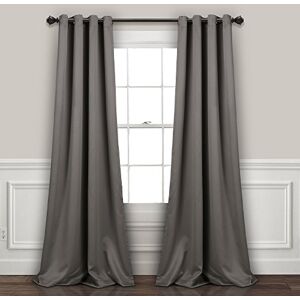 Lush Decor Insulated Grommet Blackout Window Curtain Panels, Pair, 52" W x 84" L, Dark Gray Classic Modern Design Chic Window Decor Long Curtains For Living Room, Bedroom, Or Dining Room Lush Decor Insulated Grommet Blackout Window Curtain Panels, Pair, 52" W x 84" L, Dark Gray Classic Modern Design Chic Window Decor Long Curtains For Living Room, Bedroom, Or Dining Room
