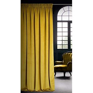 Eurofirany Soft Plain Opaque Velvet Curtain with Rufflette Tape For Rail 1 Unit, Thick Fluffy Panel Drape Classic Glamour Elegant Living Room Bedroom, W55'' x L106'', 140x270 cm, Mustard Eurofirany Soft Plain Opaque Velvet Curtain with Rufflette Tape For Rail 1 Unit, Thick Fluffy Panel Drape Classic Glamour Elegant Living Room Bedroom, W55'' x L106'', 140x270 cm, Mustard