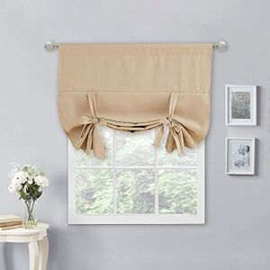 NICETOWN Kitchen Curtains Roman Shades Biscotti Beige Blackout Tie Up Vertical Curtain Balloon Shades for Bathroom/Door Window (1 Piece, 40 inches W by 54 inches L) NICETOWN Kitchen Curtains Roman Shades Biscotti Beige Blackout Tie Up Vertical Curtain Balloon Shades for Bathroom/Door Window (1 Piece, 40 inches W by 54 inches L)