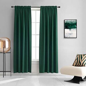 DONREN Dark Green Blackout Thermal Insulating Window Curtain Panels for Bedroom -Room Darkening 84 inch Length Rod Pocket Drapes for Living Room (Emerald Green,42 x 84 inches Long,2 Panels) DONREN Dark Green Blackout Thermal Insulating Window Curtain Panels for Bedroom -Room Darkening 84 inch Length Rod Pocket Drapes for Living Room (Emerald Green,42 x 84 inches Long,2 Panels)