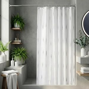 Croydex - AF671040H - White and Silver - Shower Curtain Croydex - AF671040H - White and Silver - Shower Curtain