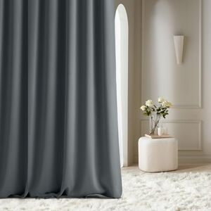 ROOM99 Aura Curtain with Ruffle Tape, 140 x 300 cm, Width x Height Sliding Curtains, Modern Curtain, Living Room, Bedroom, Dark Grey, Pack of 1 ROOM99 Aura Curtain with Ruffle Tape, 140 x 300 cm, Width x Height Sliding Curtains, Modern Curtain, Living Room, Bedroom, Dark Grey, Pack of 1